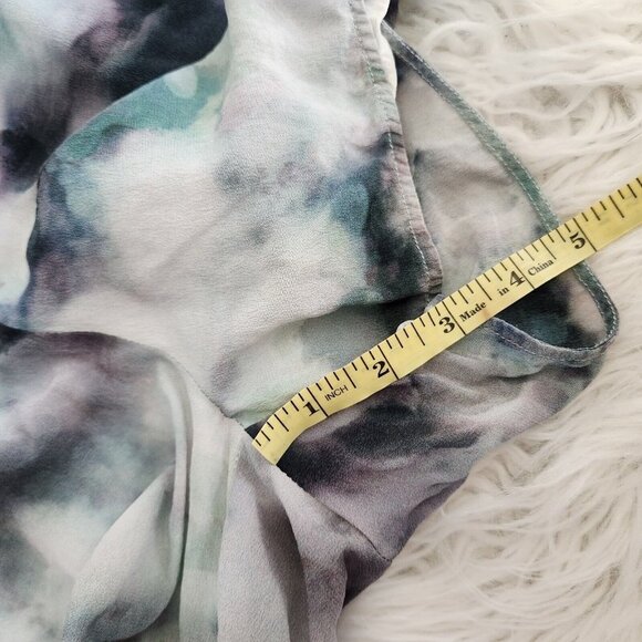 NIQUE 100% Silk Elastic Waist Shorts Size 10 (fits Small) Water color‎ Lined - Picture 9 of 12